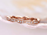 Full Eternity Wedding Ring Band 0.5ct Round Cut Diamond 14k Rose Gold Finish