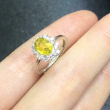 2ct Oval Yellow Sapphire Engagement Ring Diamond Stylish Halo 14k WhiteGold Over