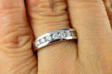 3Ct Round Cut Diamond Channel Set Half Eternity Wedding Band 14K White Gold Over