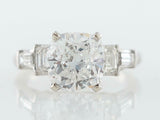 2ct Cushion Diamond Engagement Ring 14k White Gold Over Vintage Accent Solitaire