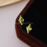 1ct Marquise Simulated Peridot Minimalist Stud Earrings 14k Yellow Gold Plated