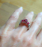 1.6ct Round Cut Red Garnet Engagement Ring Solitaire Trilogy 14k White Gold Over