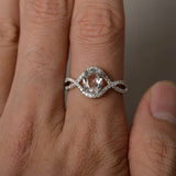 Infinity Wedding Engagement Ring 2ct Oval Cut VVS1 Diamond 14k White Gold Finish