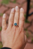 2ct Cushion London Blue Topaz Diamond Accent Engagement Ring 14k Rose Gold Over