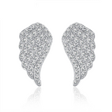 2.5ct Round Cut Diamond Lovely Angel Wings Stud Earrings 14k White Gold Finish