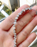 6ct Multi Shape Simulated Box Clasp Wedding Tennis Bracelet 14k WhiteGold Plated