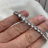 10ct Round Moissanite Classic Tennis Bracelet for Women 14K White Gold Plated