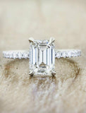 1.6ct Emerald Cut Diamond Accents Solitaire Proposal Ring 14k White Gold Finish