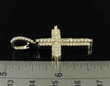 1.5ct Round Cut Diamond Cluster Cross Jesus Pendant 14k YellowGold Over NO CHAIN