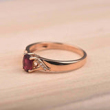 1ct Oval Cut Pink Ruby Solitaire Promise Women Engagement Ring 14k RoseGold Over