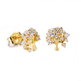 1.3ct Round Cut Diamond Tree Branch Style Stud Earrings 14k Yellow Gold Finish