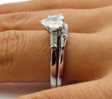 5Ct Heart Cut Diamond Bridal Set Engagement Ring Band 18K White Gold Finish