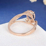 1.3ct Oval Cut Peach Morganite Engagement Ring 18k Rose Gold Finish Split Shank