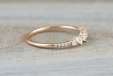 1ct Baguette Cut VVS1 Diamond Wedding Band 14k Rose Gold Finish Dainty Stackable