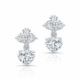 3Ct Heart Pear Cut Diamond Stylish Unique Drop Earrings 14K White Gold Finish