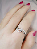 1ct Round Cut Diamond Split Shank Knot Statement Promise Ring 14k WhiteGold Over