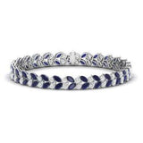 20Ct Marquise Blue Sapphire Diamond Royal Tennis Bracelet 14K White Gold Over