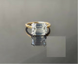 2ct Emerald Cut Diamond Engagement Ring East West Solitaire 14k Yellow Gold Over