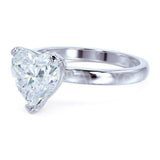 0.5ct Heart Simulated Diamond Solitaire Engagement Ring 14k White Gold Plated