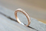 1.5ct Round Cut Diamond Wedding Band 14k Rose Gold Finish Vintage Half Eternity