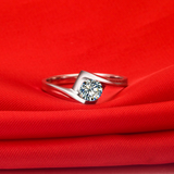 0.4ct Round Cut Diamond Engagement Ring 14k White Gold Finish Solitaire Women