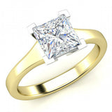 1.5ct Princess Cut VVS1D Diamond Solitaire Engagement Ring 14k Gold Finish New