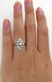 4Ct Round Cut Diamond Milgrain Halo Art Deco Engagement Ring 14K White Gold Over