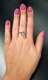 1.5ct Engagement Ring Heart Cut Blue Tanzanite Solitaire 14k White Gold Finish