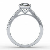 2.7ct Radiant Diamond Round Accent Solitaire Engagement Ring 14k White Gold Over