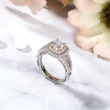 3Ct Cushion Cut Diamond Split Shank Engagement Vintage Ring 14K Dual Gold Finish