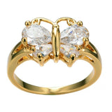 2ct Pear Cut Diamond Engagement Ring 14k YellowGold Over Butterfly Unique Design