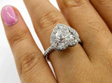 4.5ct Heart Diamond Hidden Halo Solitaire Engagement Ring 14K White Gold Over