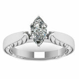 1ct Marquise Cut Diamond Engagement Ring 14k White Gold Finish Antique Vintage