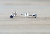 0.2ct Round Cut Blue Sapphire 4 Prong Solitaire Stud Earrings 14k WhiteGold Over