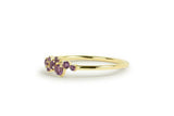 1ct Round Purple Amethyst Cluster Minimalist Engagement Ring 14k YellowGold Over