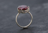 1.3ct Engagement Ring Pear Cut Pink Ruby Solitaire Women 14k White Gold Finish