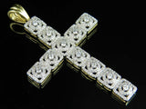 2.25ct Round Cut VVS1D Diamond Pendant Square Cluster Cross 14k Yellow Gold Over