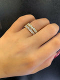 2ct Pear Diamond Opposite Stones Eternity Wedding Ring Band 14k Yel/Ro Gold Over