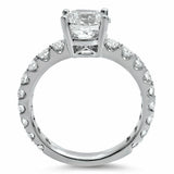 2Ct Round Cut Diamond Solitaire with Accents Engagement Ring 18K White Gold Over