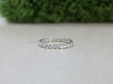 1ct Wedding Ring Band Round Cut Diamond Full Eternity 14k White Gold Finish