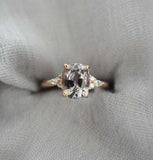 1.25ct Engagement Ring Oval Cut Diamond Petite Solitaire 14k Yellow Gold Finish