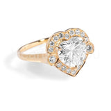 1.2ct Heart Cut Simulated Diamond Halo Engagement Ring 14k Yellow Gold Plated