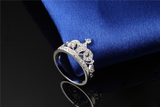 1.7ct Round Cut VVS1D Diamond Engagement Ring 14k White Gold Finish Crown Shape