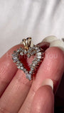 1ct Round Cut Moissanite Open Heart Valentine Pendant 14k Yellow Gold Plated