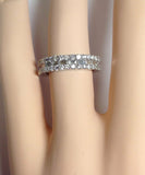 5Ct Baguette Cut Diamond Three Row Eternity Wedding Band 14K White Gold Finish