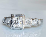 2ct Round Diamond Milgrain Vintage Inspired Engagement Ring 14k WhiteGold Finish