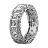 4Ct Round Cut Diamond Rope Braided Eternity Wedding Band 14K White Gold Finish