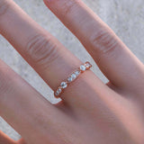 0.6ct Round Cut VVS1D Diamond Wedding Ring Band Half Eternity 14k Rose Gold Over