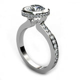 2ct Round Cut Diamond Bezel Setting Women Engagement Ring 14k Gold Finish