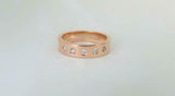 0.4ct Wedding Ring Band Round Cut Diamond Flush Set Wide 14k Rose Gold Finish